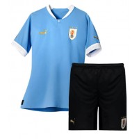 Billiga Uruguay Barnkläder Hemma fotbollskläder till baby VM 2022 Kortärmad (+ Korta byxor)